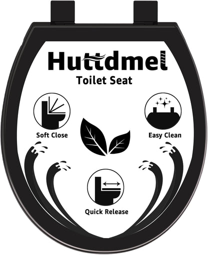 Toilet Seat with Toddler Seat, Potty Training Toilet Seat Round 2 in 1 Soft Close Quiet No Slapping, Magnetic Absorption, Easy to Install and Clean,White