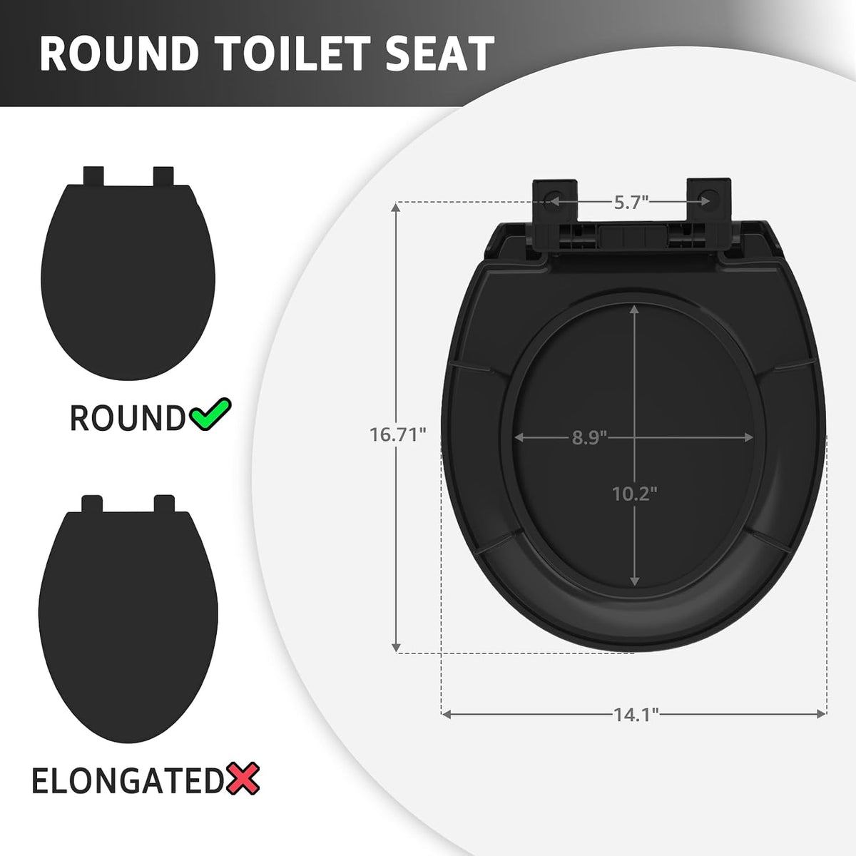 Toilet Seat with Toddler Seat, Potty Training Toilet Seat Round 2 in 1 Soft Close Quiet No Slapping, Magnetic Absorption, Easy to Install and Clean,White