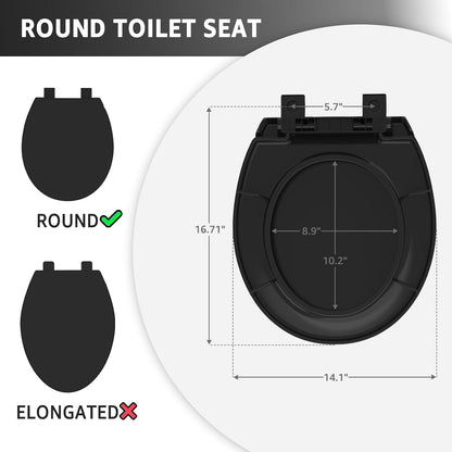 Toilet Seat with Toddler Seat, Potty Training Toilet Seat Round 2 in 1 Soft Close Quiet No Slapping, Magnetic Absorption, Easy to Install and Clean,White