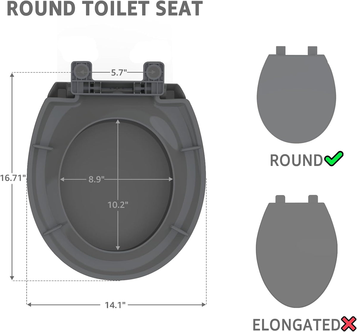 Toilet Seat with Toddler Seat, Potty Training Toilet Seat Round 2 in 1 Soft Close Quiet No Slapping, Magnetic Absorption, Easy to Install and Clean,White