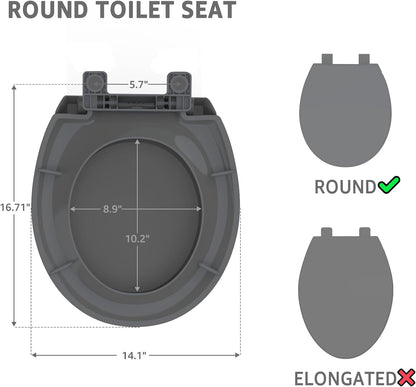 Toilet Seat with Toddler Seat, Potty Training Toilet Seat Round 2 in 1 Soft Close Quiet No Slapping, Magnetic Absorption, Easy to Install and Clean,White