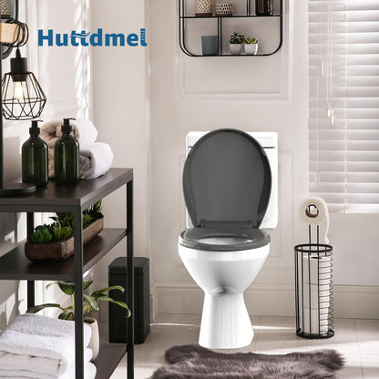 Toilet Seat with Toddler Seat, Potty Training Toilet Seat Round 2 in 1 Soft Close Quiet No Slapping, Magnetic Absorption, Easy to Install and Clean,White