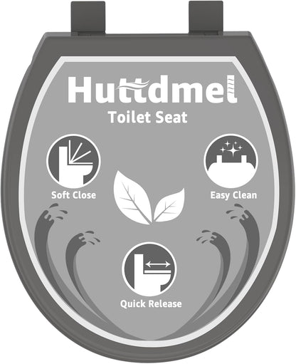 Toilet Seat with Toddler Seat, Potty Training Toilet Seat Round 2 in 1 Soft Close Quiet No Slapping, Magnetic Absorption, Easy to Install and Clean,White