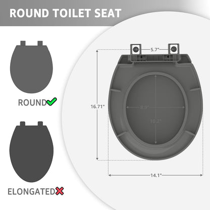 Toilet Seat with Toddler Seat, Potty Training Toilet Seat Round 2 in 1 Soft Close Quiet No Slapping, Magnetic Absorption, Easy to Install and Clean,White