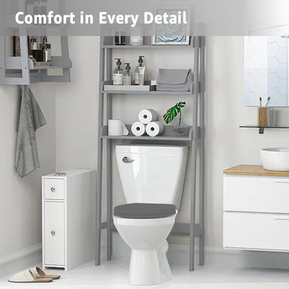 Toilet Seat with Toddler Seat, Potty Training Toilet Seat Round 2 in 1 Soft Close Quiet No Slapping, Magnetic Absorption, Easy to Install and Clean,White