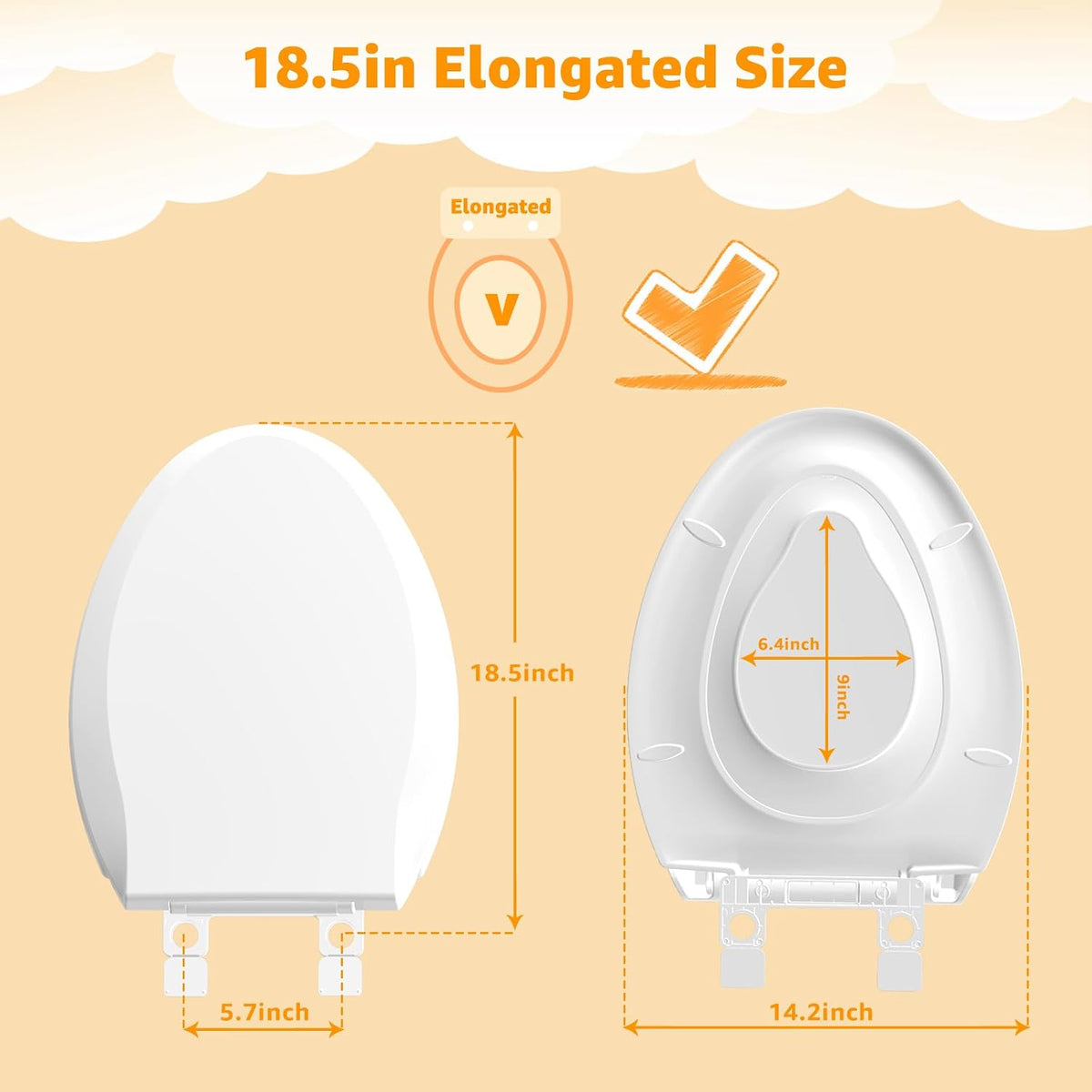 Toilet Seat with Toddler Seat, Potty Training Toilet Seat Round 2 in 1 Soft Close Quiet No Slapping, Magnetic Absorption, Easy to Install and Clean,White
