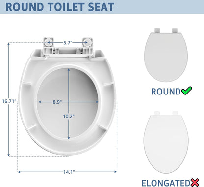 Toilet Seat with Toddler Seat, Potty Training Toilet Seat Round 2 in 1 Soft Close Quiet No Slapping, Magnetic Absorption, Easy to Install and Clean,White