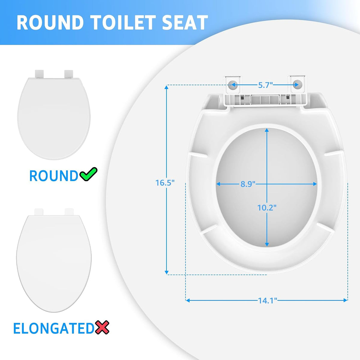 Toilet Seat with Toddler Seat, Potty Training Toilet Seat Round 2 in 1 Soft Close Quiet No Slapping, Magnetic Absorption, Easy to Install and Clean,White