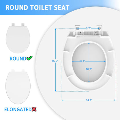 Toilet Seat with Toddler Seat, Potty Training Toilet Seat Round 2 in 1 Soft Close Quiet No Slapping, Magnetic Absorption, Easy to Install and Clean,White