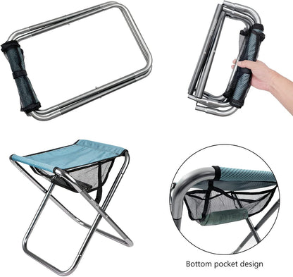 Portable Mini Folding Stool, Small Camping Stool Mortable Stool Can Hold Up to 150 Lbs