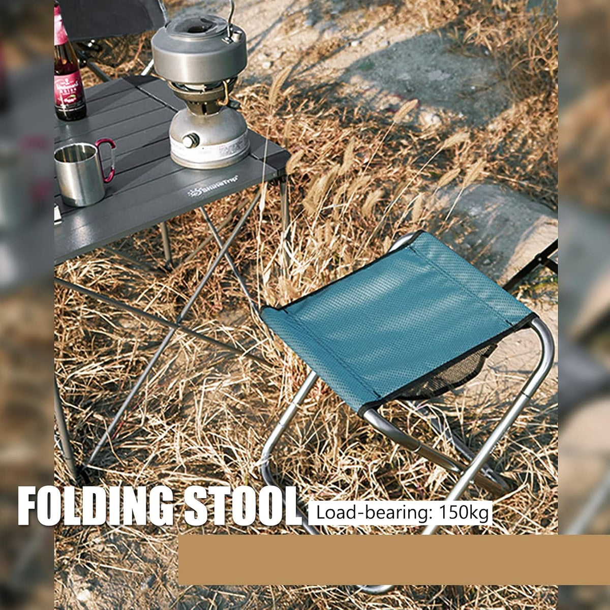 Portable Mini Folding Stool, Small Camping Stool Mortable Stool Can Hold Up to 150 Lbs