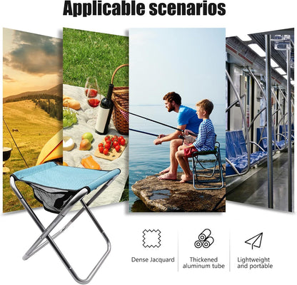 Portable Mini Folding Stool, Small Camping Stool Mortable Stool Can Hold Up to 150 Lbs