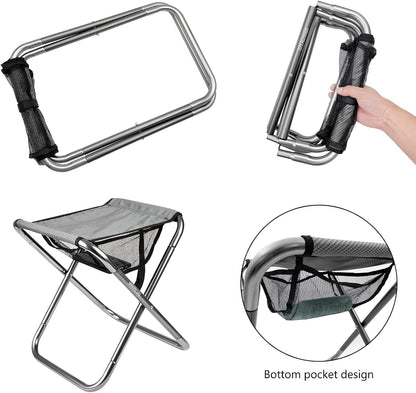 Portable Mini Folding Stool, Small Camping Stool Mortable Stool Can Hold Up to 150 Lbs