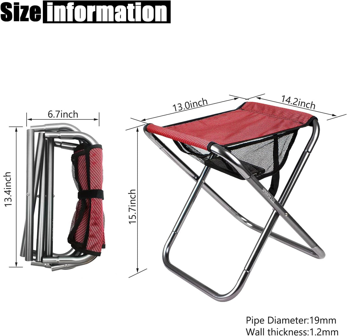 Portable Mini Folding Stool, Small Camping Stool Mortable Stool Can Hold Up to 150 Lbs