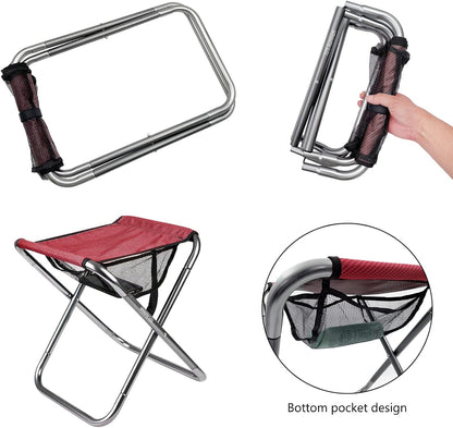 Portable Mini Folding Stool, Small Camping Stool Mortable Stool Can Hold Up to 150 Lbs