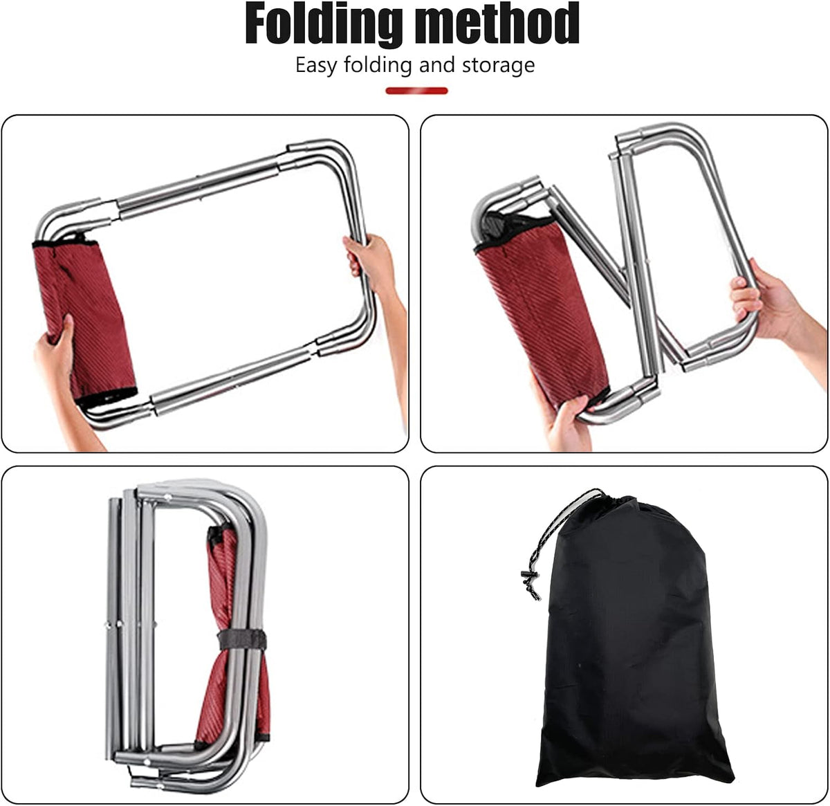 Portable Mini Folding Stool, Small Camping Stool Mortable Stool Can Hold Up to 150 Lbs