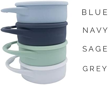 Silicone Collapsible Snack Cup (Navy) - 100% Food Grade Silicone - BPA, Phthalate, and Latex Free - Dishwasher Safe - 6 Months+