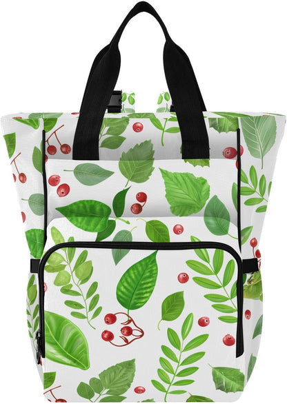 Diaper Bag Backpack, Multifunction Travel Bag for Moms Dads, Baby Changing Bag with Insulted Pockets, Stroller Straps and Side Bottle Pockets Berry Grove Pattern