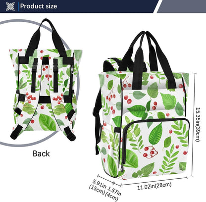 Diaper Bag Backpack, Multifunction Travel Bag for Moms Dads, Baby Changing Bag with Insulted Pockets, Stroller Straps and Side Bottle Pockets Berry Grove Pattern