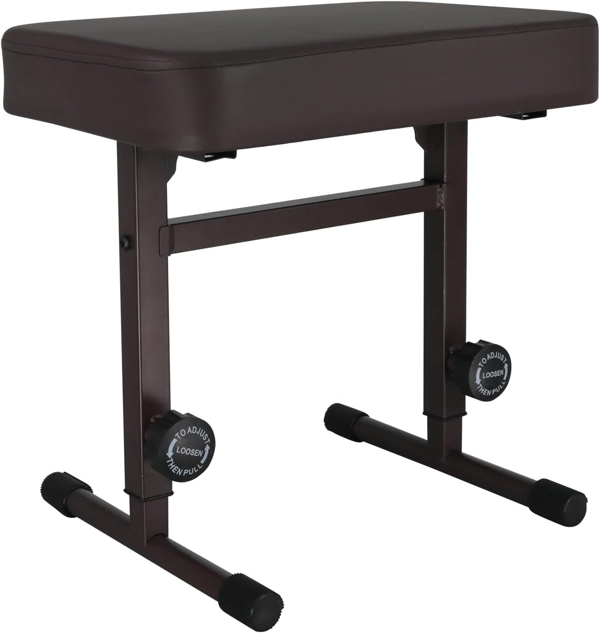 Keyboard Bench Piano Stool 3" Padded Seat Height Adjustable 22in Heavy Duty Musician Chair Iron Legs w Non Slip Rubber Caps for On Stage and Studio Black