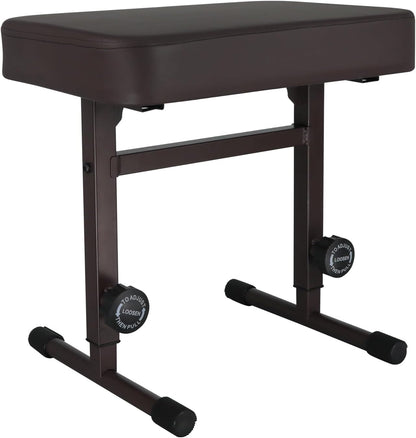 Keyboard Bench Piano Stool 3" Padded Seat Height Adjustable 22in Heavy Duty Musician Chair Iron Legs w Non Slip Rubber Caps for On Stage and Studio Black