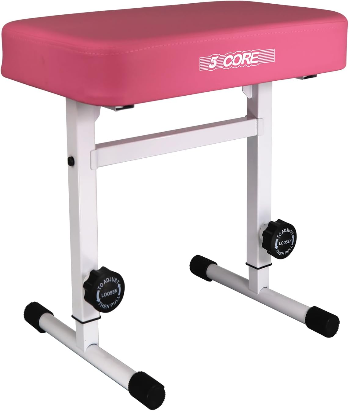 Keyboard Bench Piano Stool 3" Padded Seat Height Adjustable 22in Heavy Duty Musician Chair Iron Legs w Non Slip Rubber Caps for On Stage and Studio Black