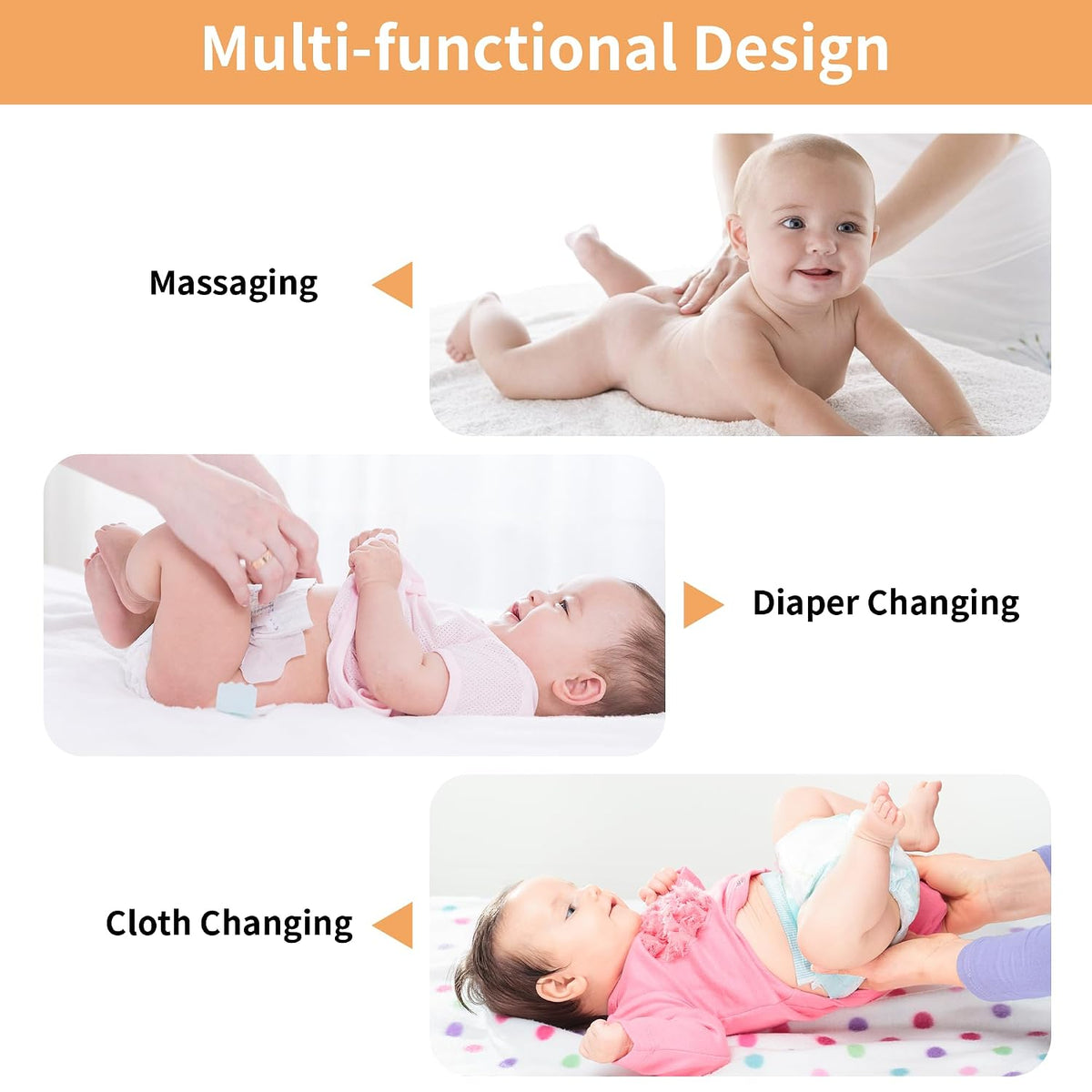 32.6" Baby Changing Station with 4 Wheels Diaper Changing Station for Baby