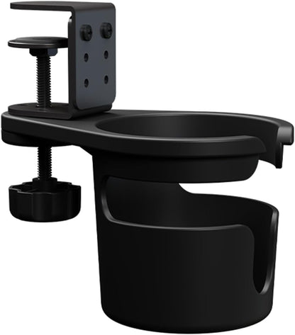 Desk Cup Holder, 360° Rotating Under-Table Cup Holder, Anti-Spill Water Bottle Stand & Coffee Mug Storage for Home, Office & School