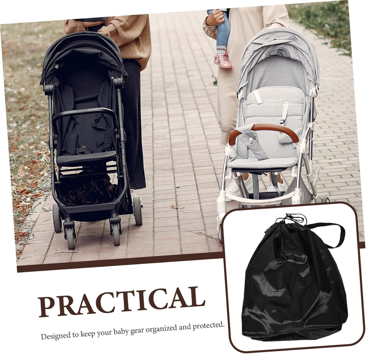 Stroller Travel Bag Large Storage Cover for Airplane Gate Check Shoulder Strap Stroller Organizer for