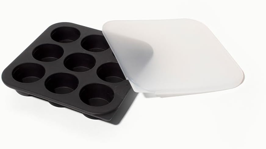 2-Tbsp Silicone Freezer Tray with Lid, 1 Oz (Black Sesame)