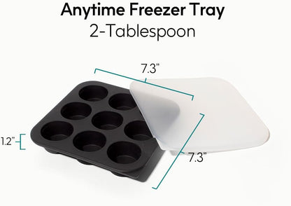 2-Tbsp Silicone Freezer Tray with Lid, 1 Oz (Black Sesame)