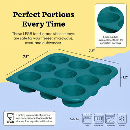 2-Tbsp Silicone Freezer Tray with Lid, 1 Oz (Black Sesame)