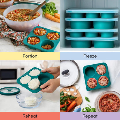 2-Tbsp Silicone Freezer Tray with Lid, 1 Oz (Black Sesame)