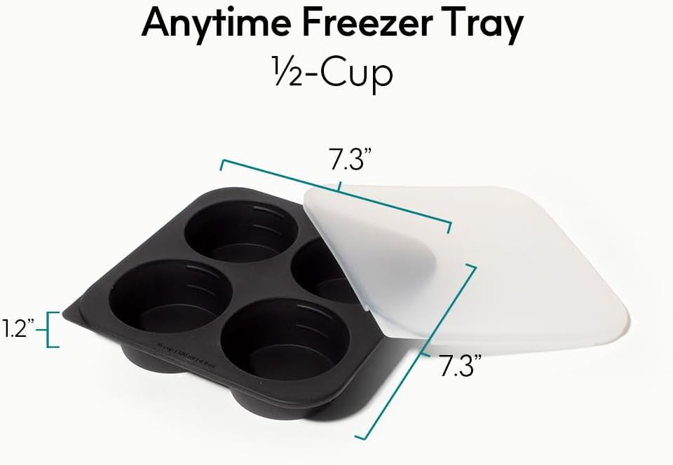 2-Tbsp Silicone Freezer Tray with Lid, 1 Oz (Black Sesame)