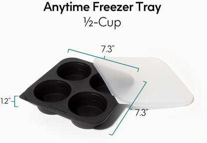 2-Tbsp Silicone Freezer Tray with Lid, 1 Oz (Black Sesame)