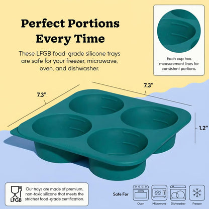 2-Tbsp Silicone Freezer Tray with Lid, 1 Oz (Black Sesame)