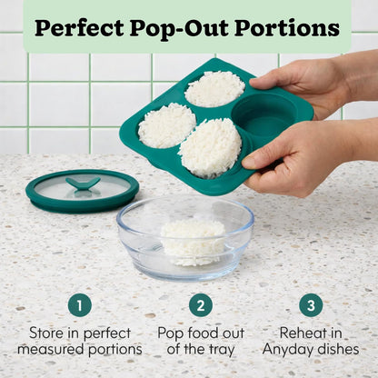 2-Tbsp Silicone Freezer Tray with Lid, 1 Oz (Black Sesame)