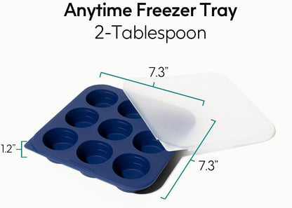 2-Tbsp Silicone Freezer Tray with Lid, 1 Oz (Black Sesame)