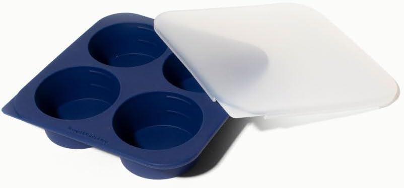 2-Tbsp Silicone Freezer Tray with Lid, 1 Oz (Black Sesame)