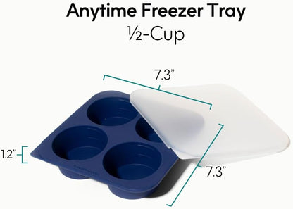 2-Tbsp Silicone Freezer Tray with Lid, 1 Oz (Black Sesame)