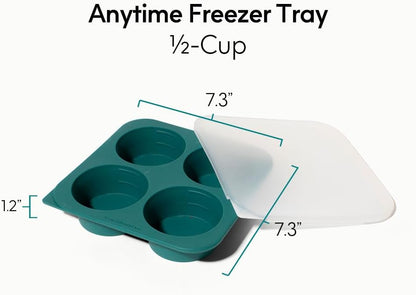 2-Tbsp Silicone Freezer Tray with Lid, 1 Oz (Black Sesame)