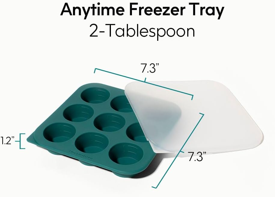 2-Tbsp Silicone Freezer Tray with Lid, 1 Oz (Black Sesame)