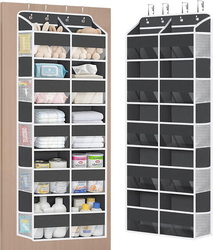 5 Tiers Over the Door Organizer, Large Hanging Door Organizer, Beige