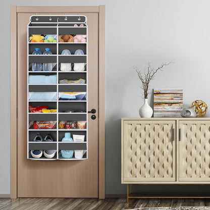 5 Tiers Over the Door Organizer, Large Hanging Door Organizer, Beige
