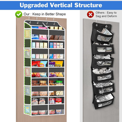 5 Tiers Over the Door Organizer, Large Hanging Door Organizer, Beige