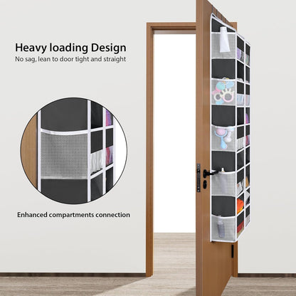 5 Tiers Over the Door Organizer, Large Hanging Door Organizer, Beige