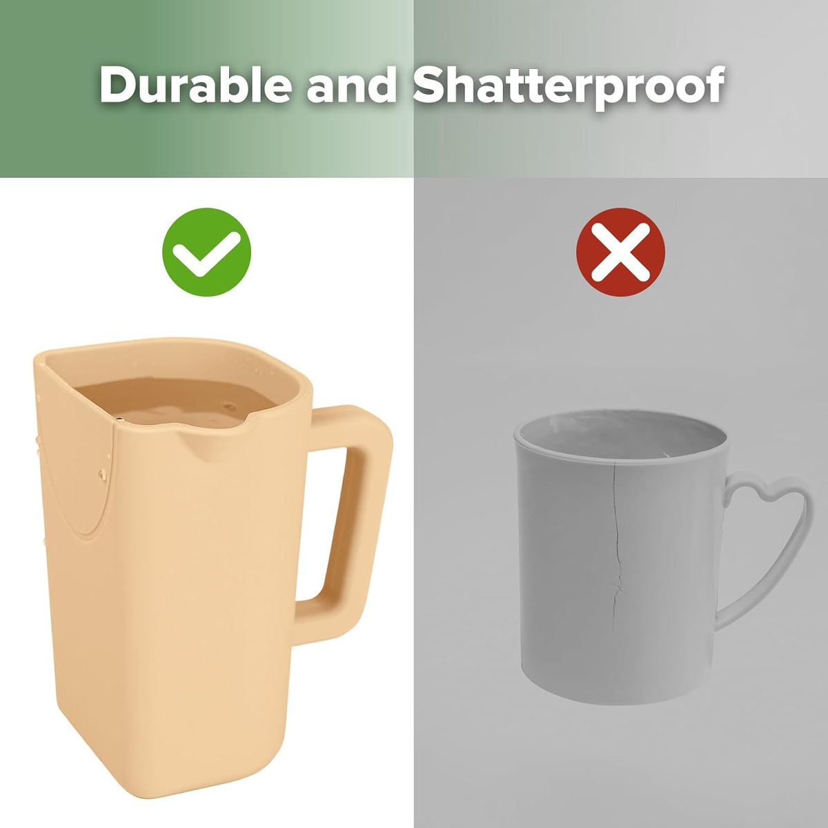 Gentle Pour Bath Rinse Cup | Food Grade Silicone Shampoo & Body Washing Rinser Cup for Kids with Easy Grip Handle - Pea Green