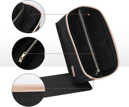 Felt Purse Organizer Insert & Base Shaper 2pc Set for Speedy 25, Black