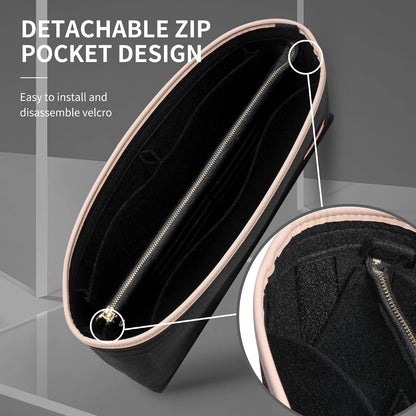 Felt Purse Organizer Insert & Base Shaper 2pc Set for Speedy 25, Black