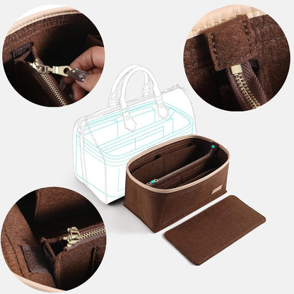 Felt Purse Organizer Insert & Base Shaper 2pc Set for Speedy 25, Black